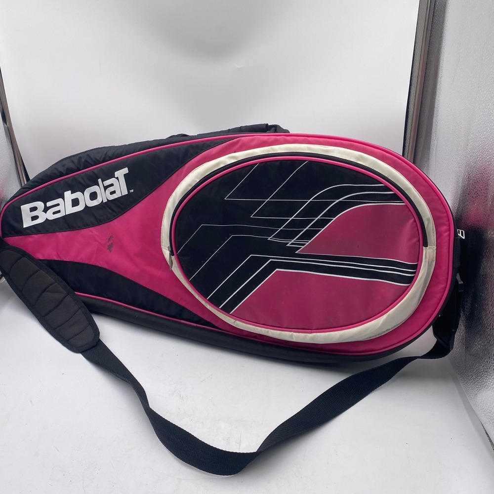 Babolat Club Line Tennis Racket Bag Pink Black White Padded Strap 3-6 Pack Case